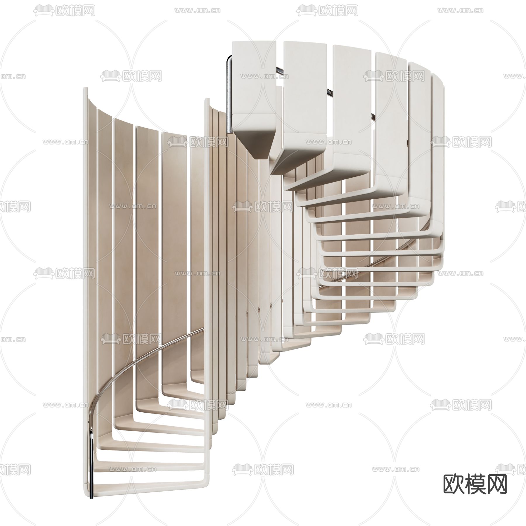现代旋转楼梯3d模型下载