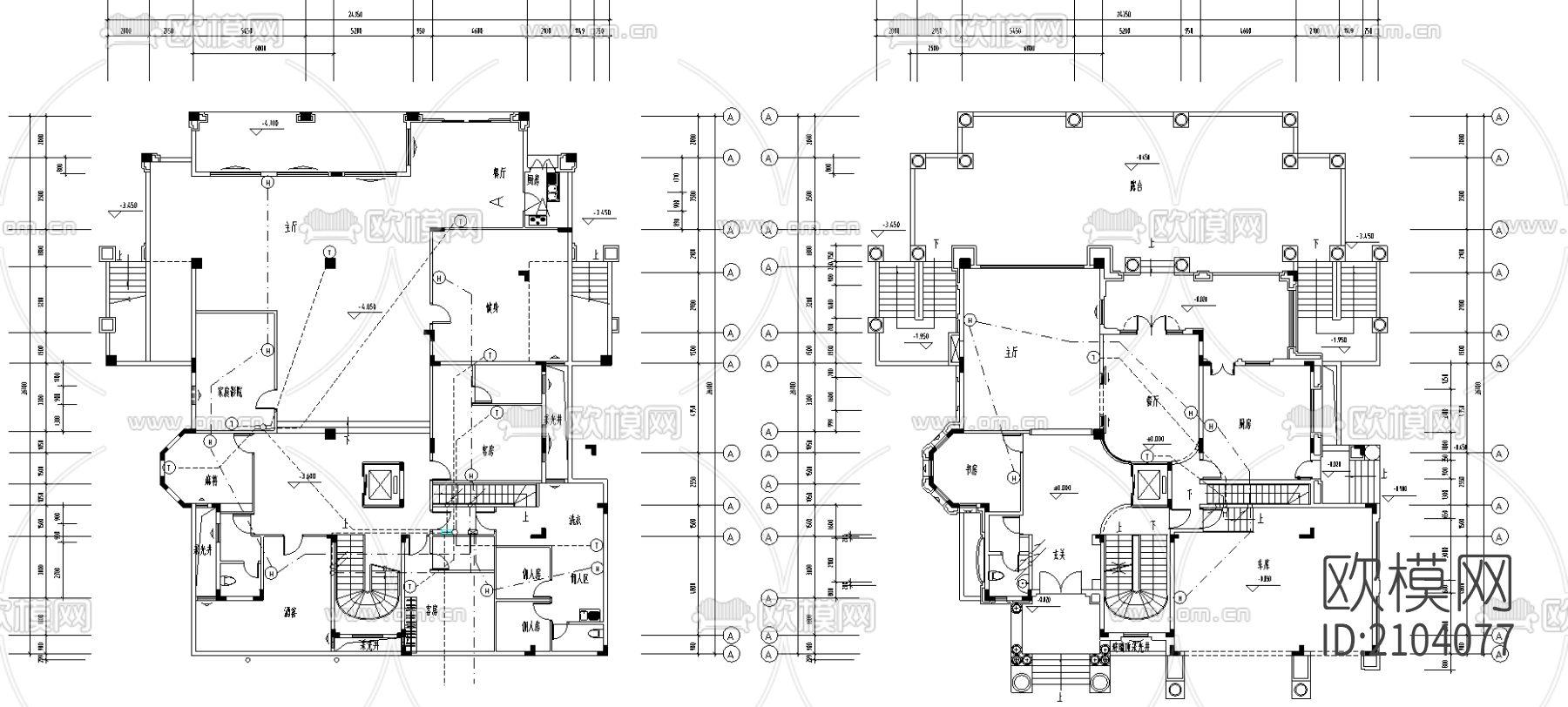 别墅cad施工图下载（渲染图5）
