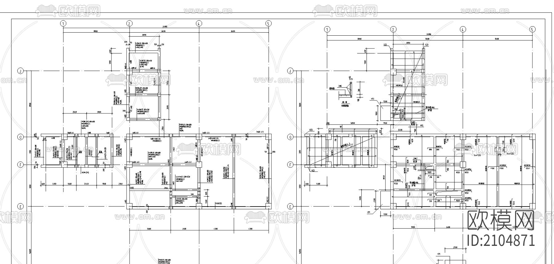 架结构商厦结构节点大样下载（渲染图4）