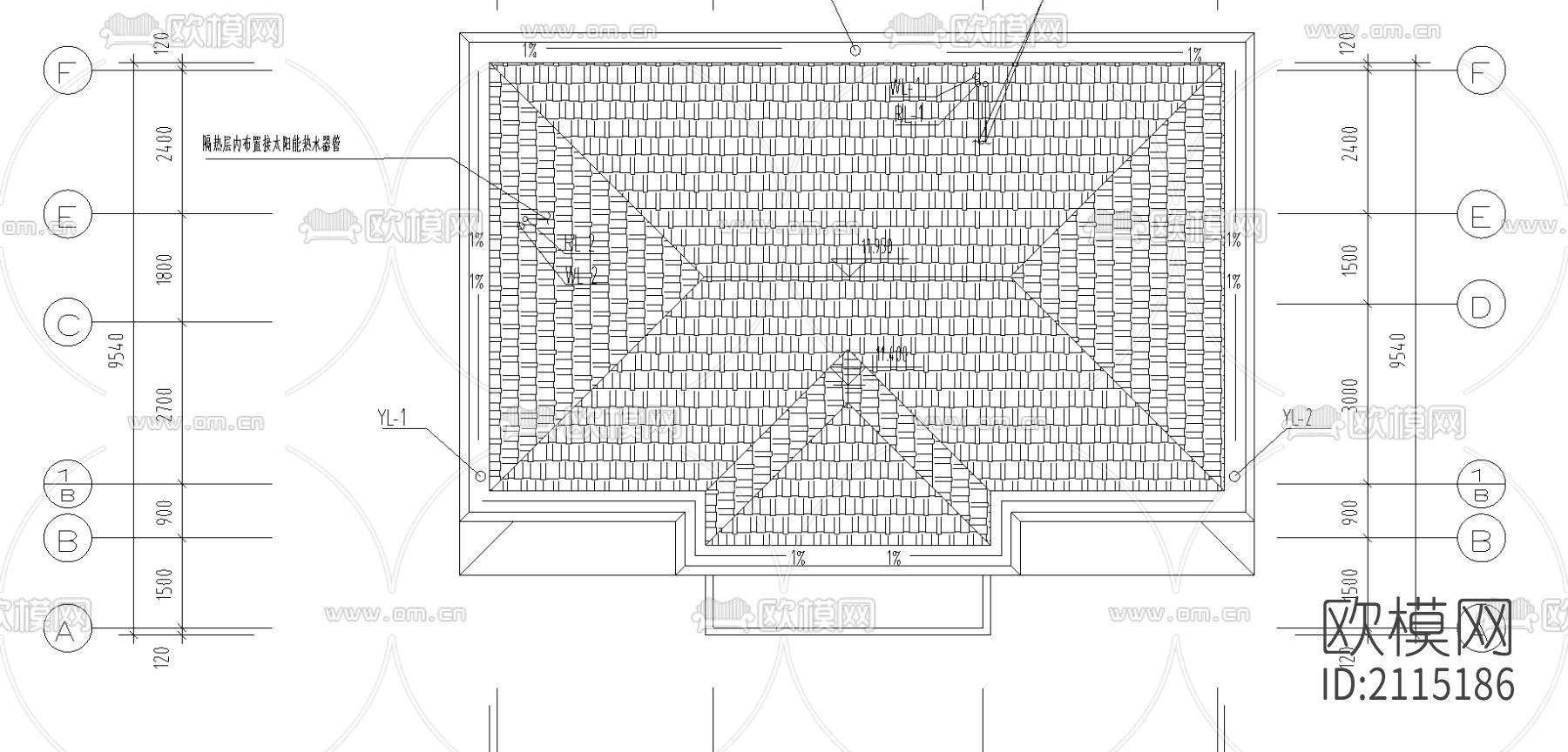 别墅建筑结构cad图纸下载（渲染图3）