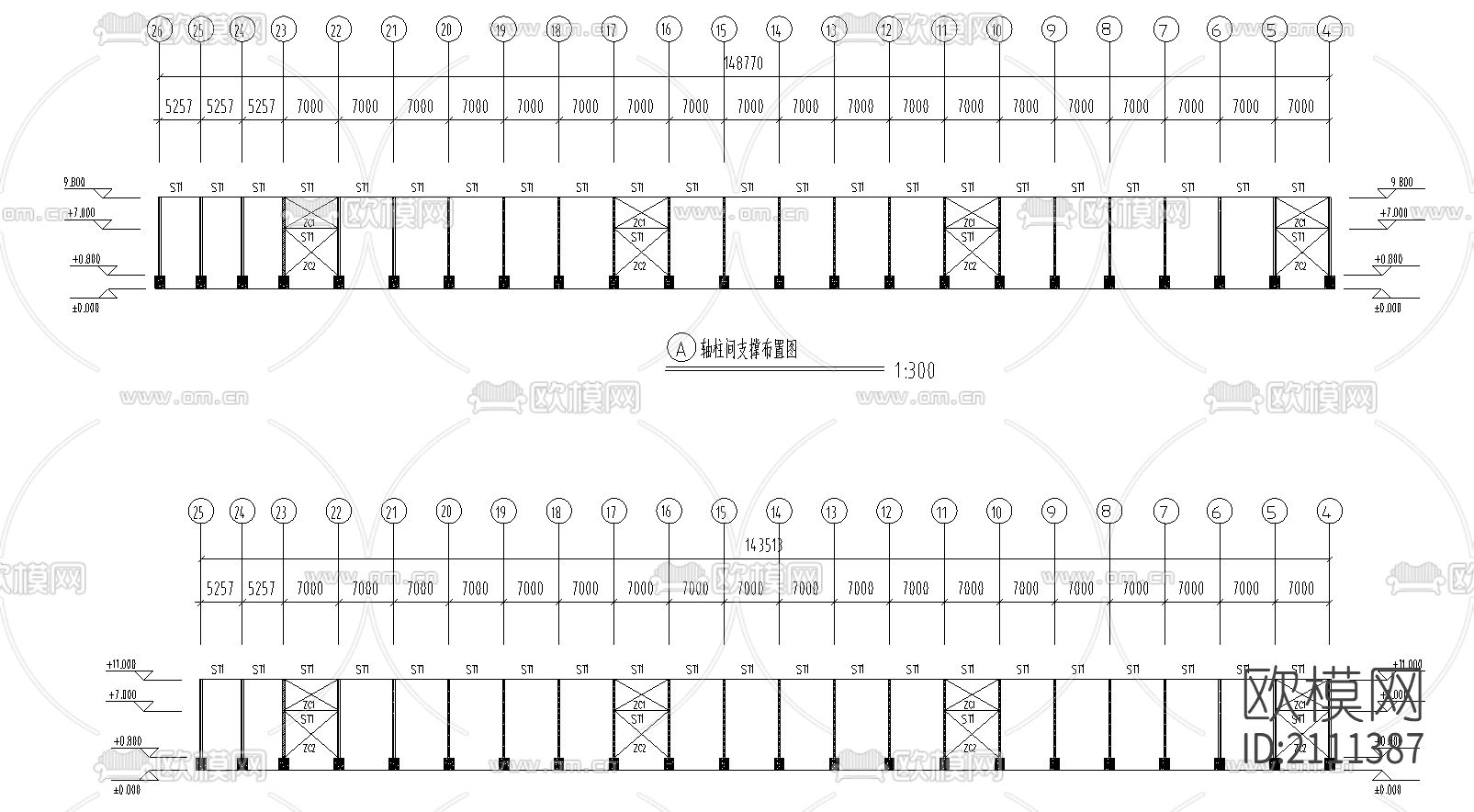 钢结构cad图纸下载（渲染图3）