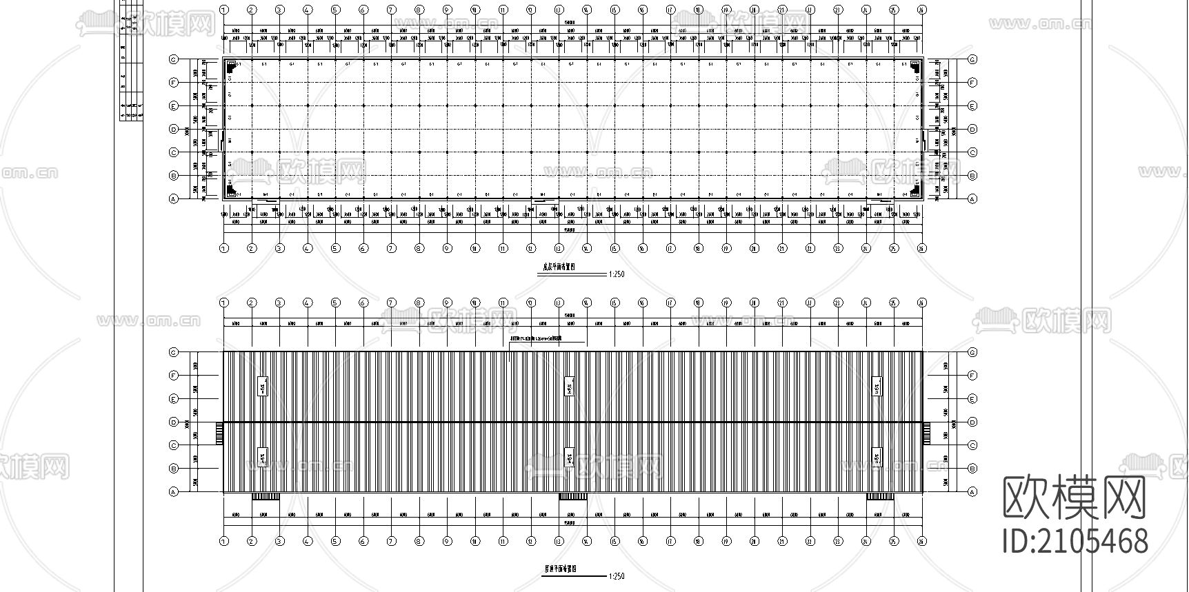 二层楼房30x150米cad施工图下载（渲染图3）