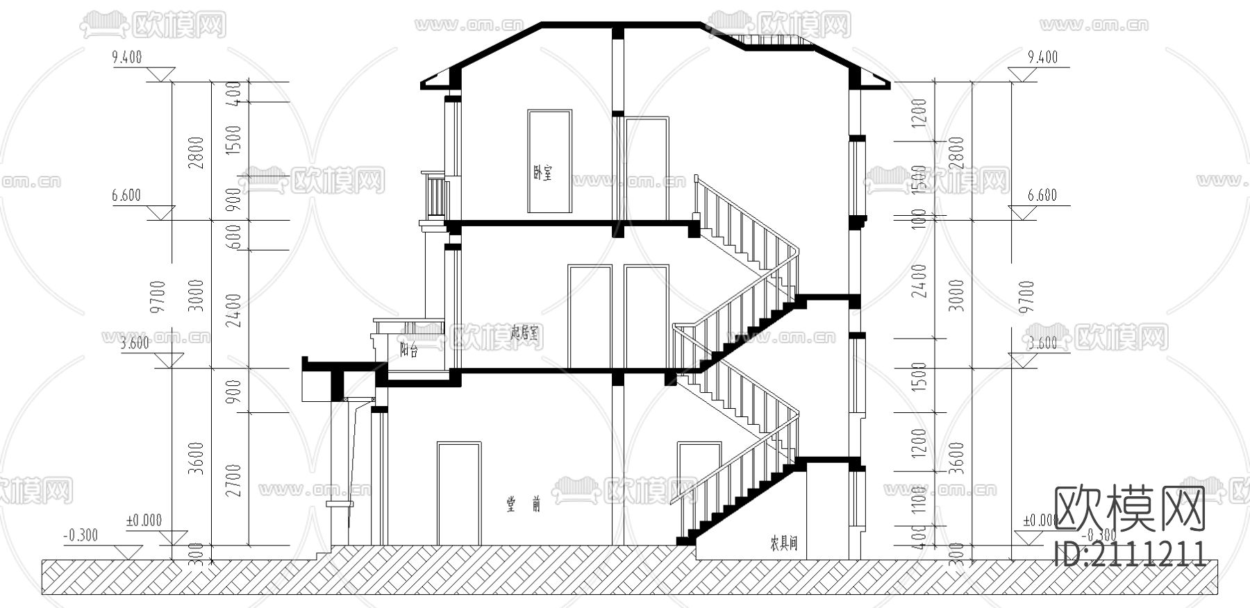 农房cad图纸下载（渲染图4）