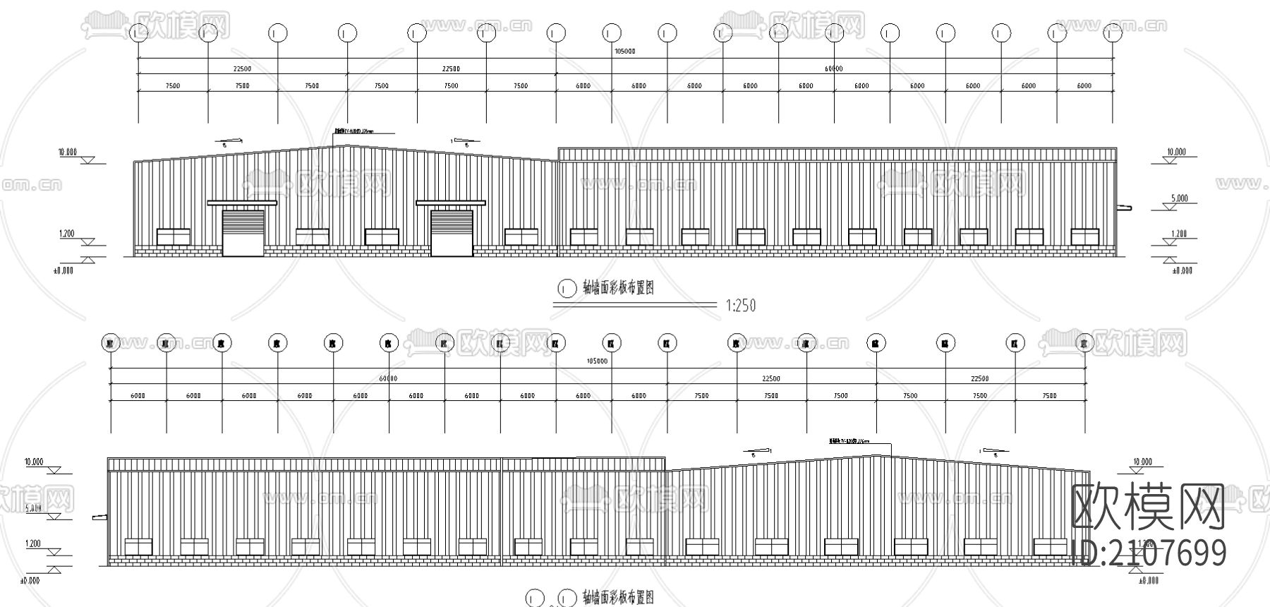 公司钢结构工程cad施工图下载（渲染图1）