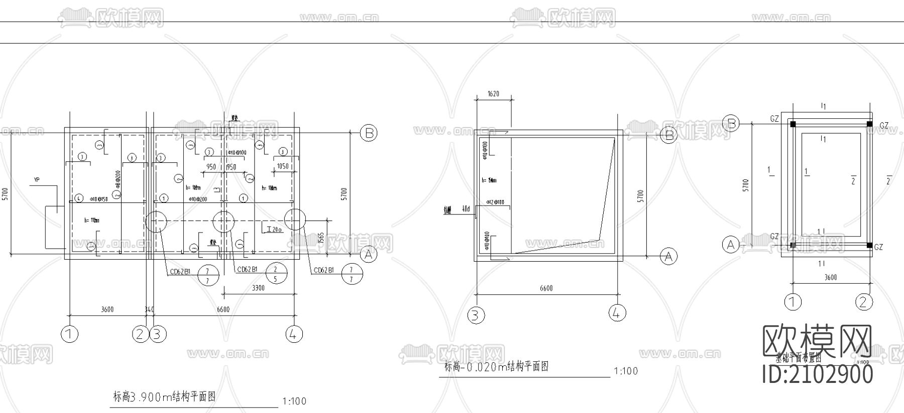 泵房结构设计cad施工图下载（渲染图2）