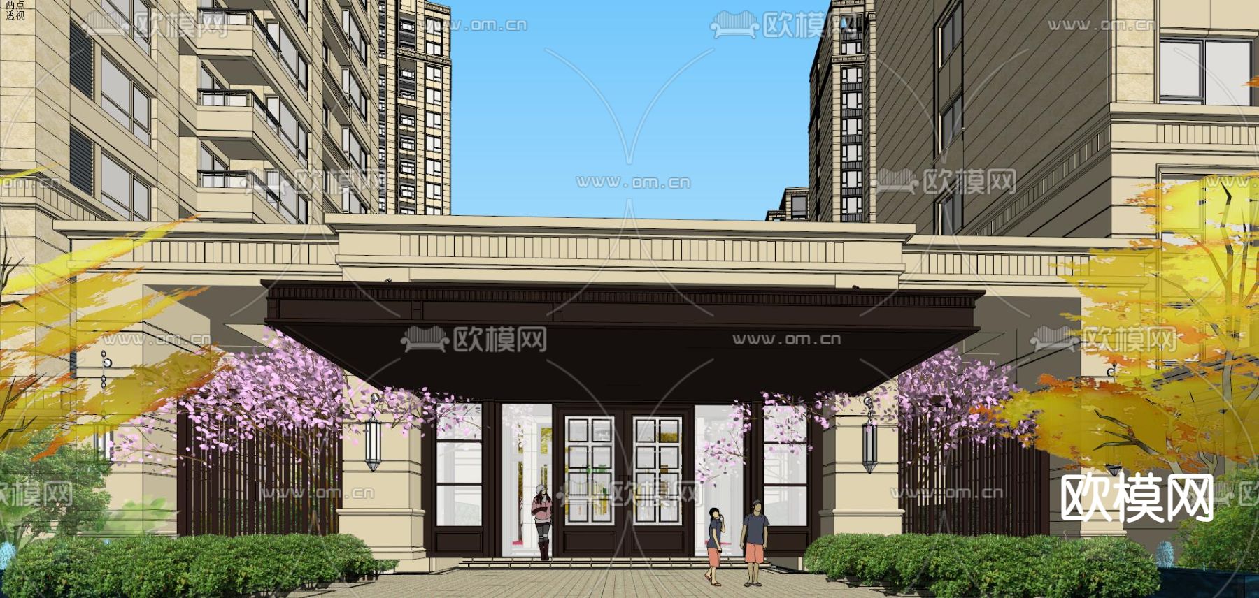 新古典高品质小区su模型