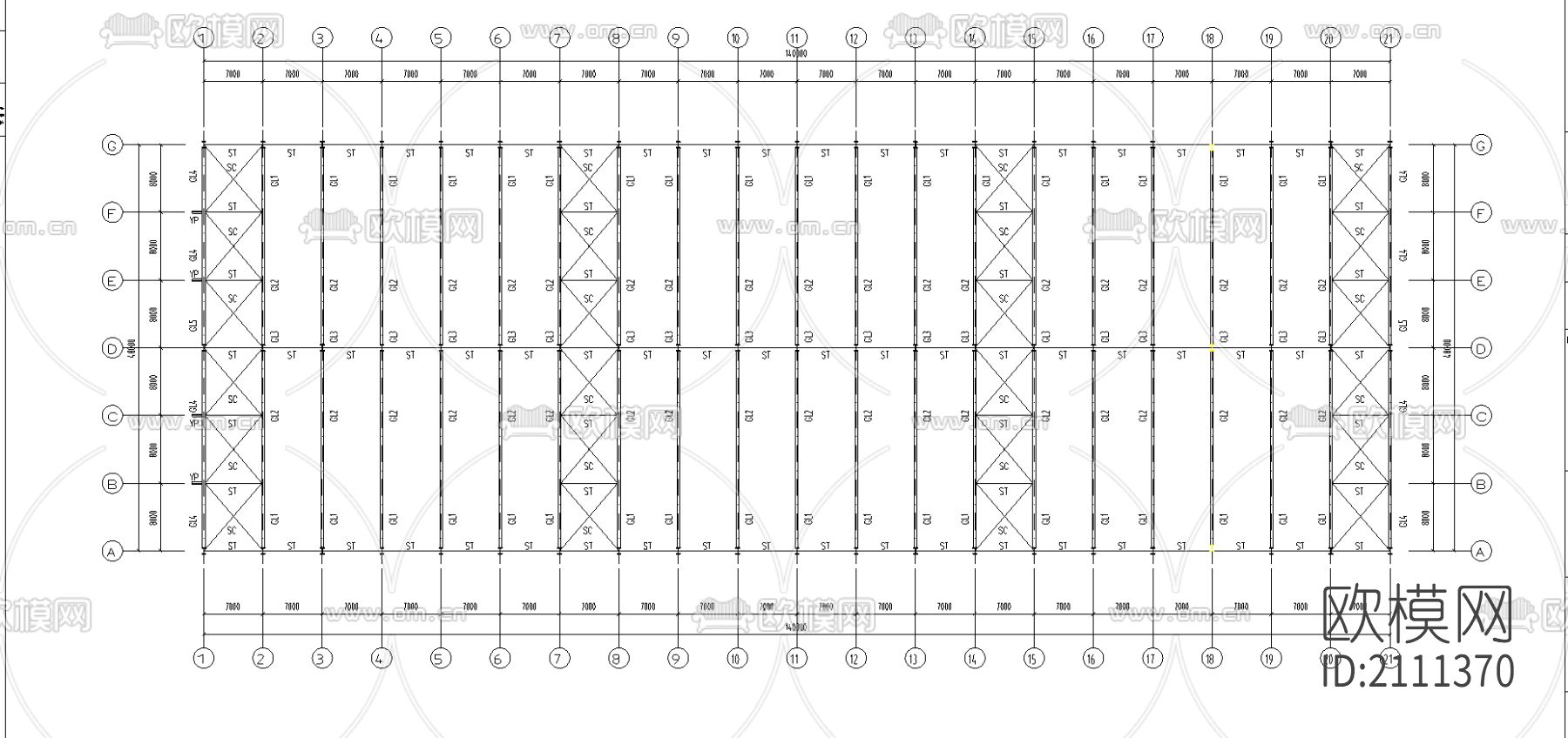 钢结构cad图纸下载（渲染图2）