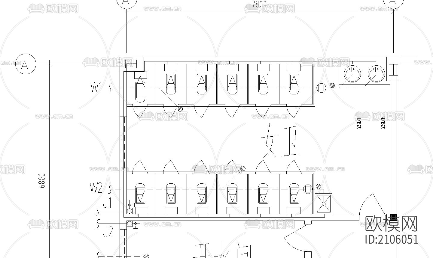 安东园长江厂房给排水cad施工图下载（渲染图2）