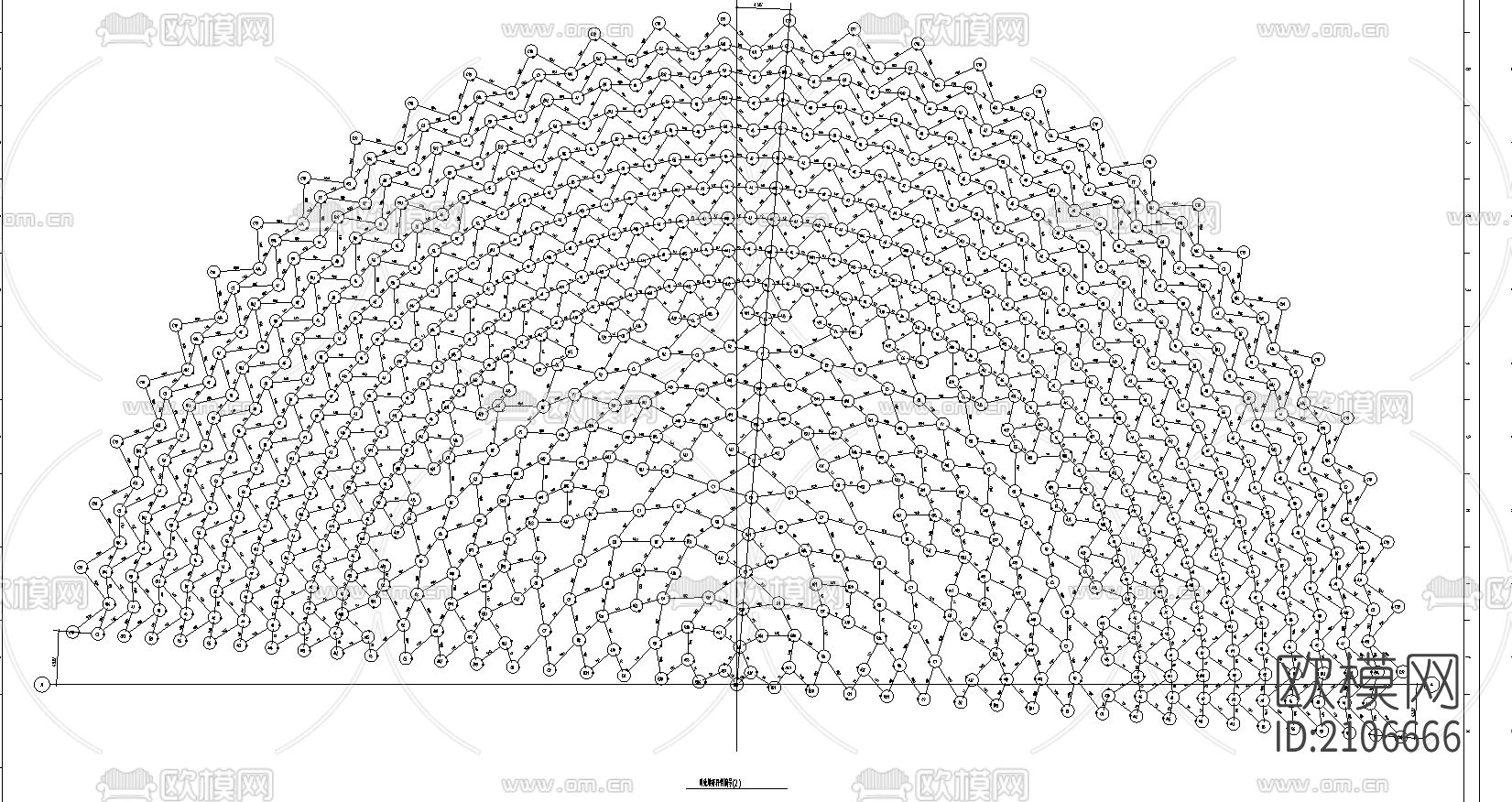 大跨度球壳网架节点大样下载（渲染图4）