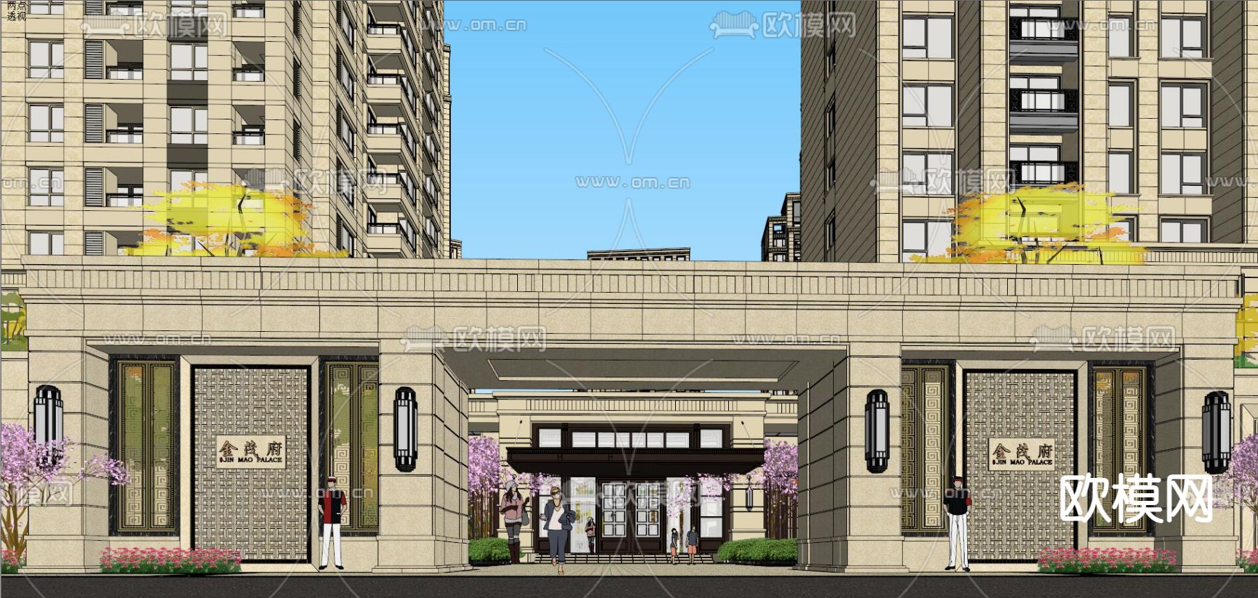 新古典高品质小区su模型