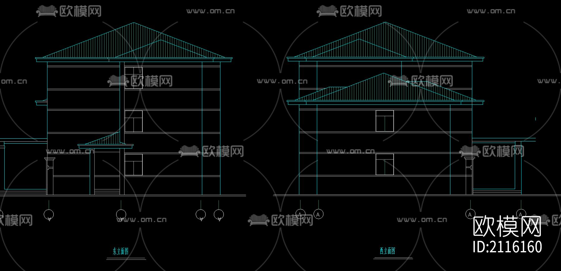 收费站建筑cad施工图下载（渲染图1）
