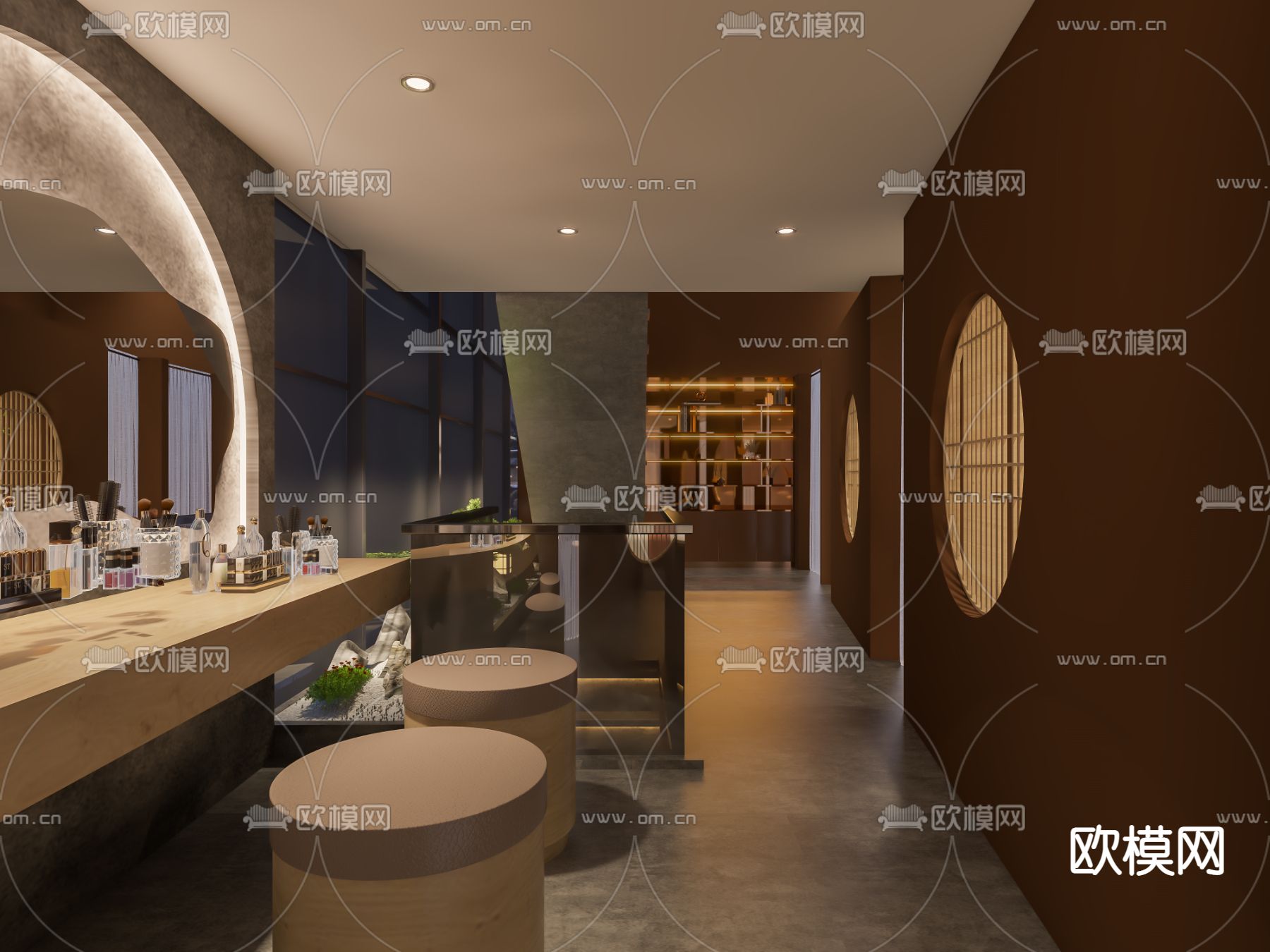 现代SPA采耳养生会所3d模型下载（渲染图2）