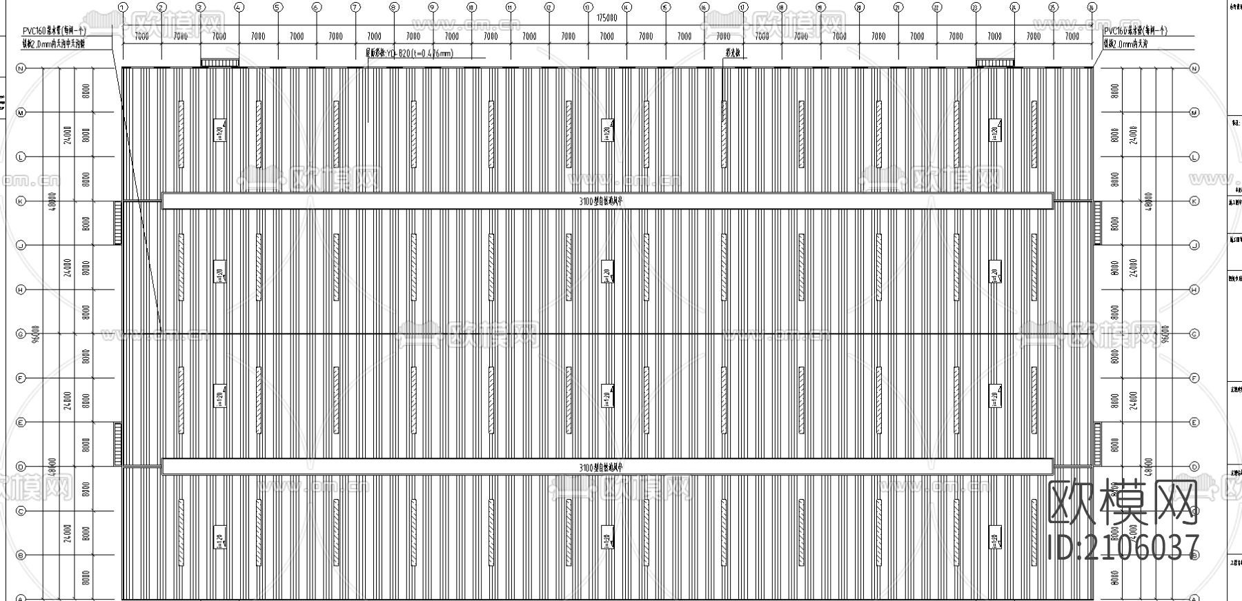 175米x96米工程cad施工图下载（渲染图4）