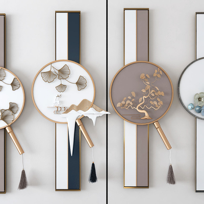 团扇墙饰挂件3d模型