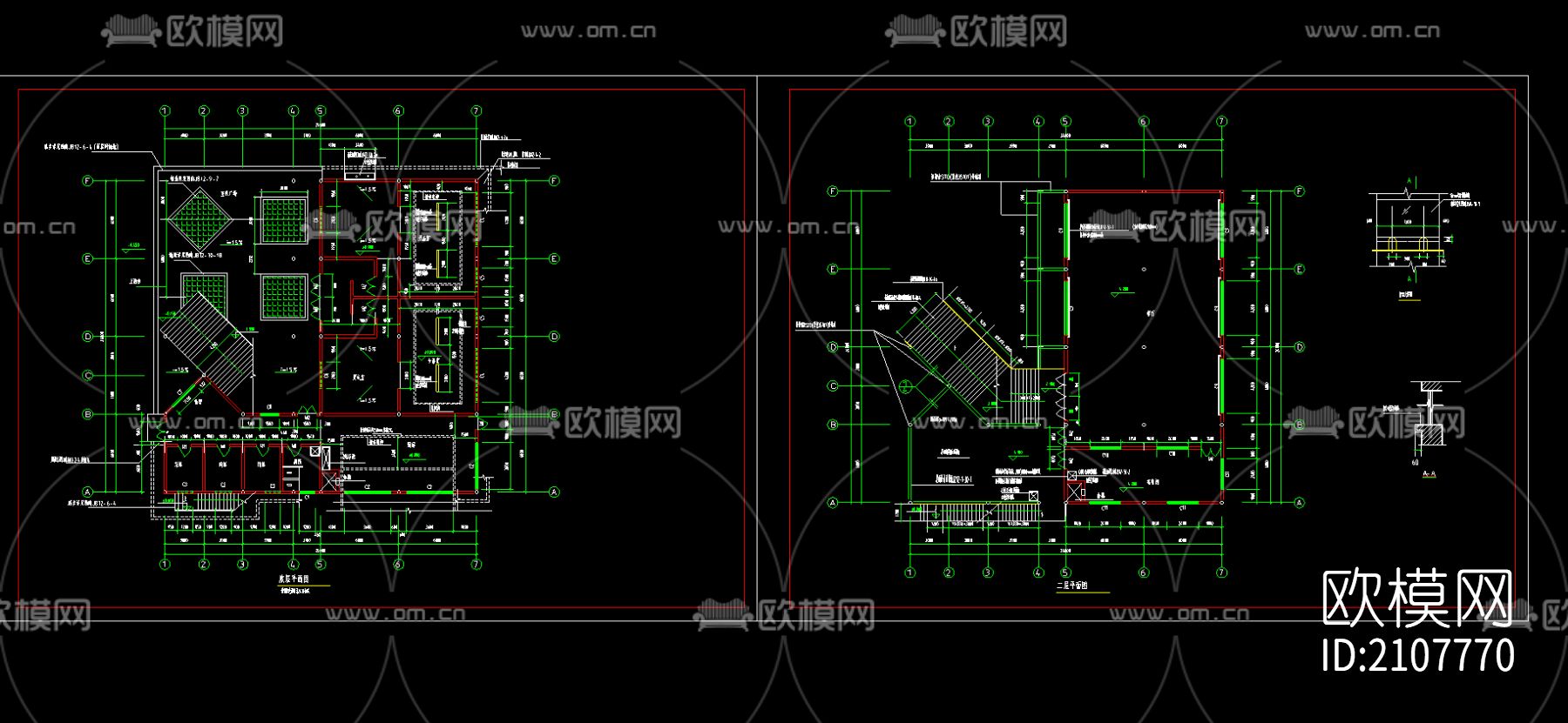 西磁食堂设计平面cad施工图下载（渲染图1）