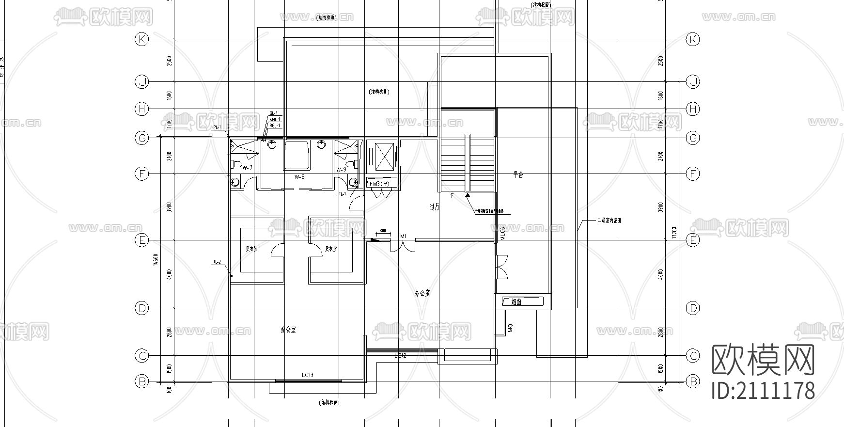 给排水cad平面图下载（渲染图2）
