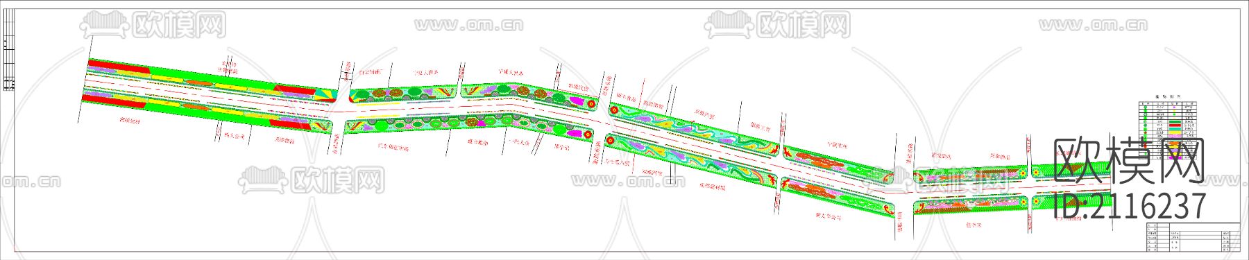 道路绿化cad施工图下载