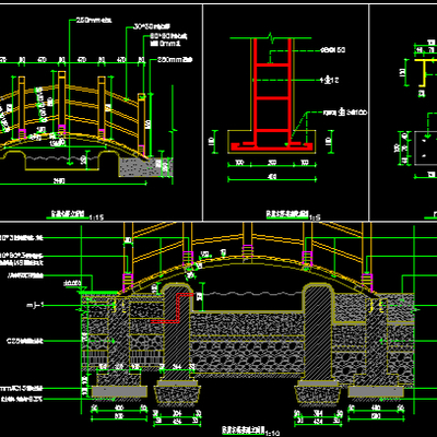  防腐木桥节点图 