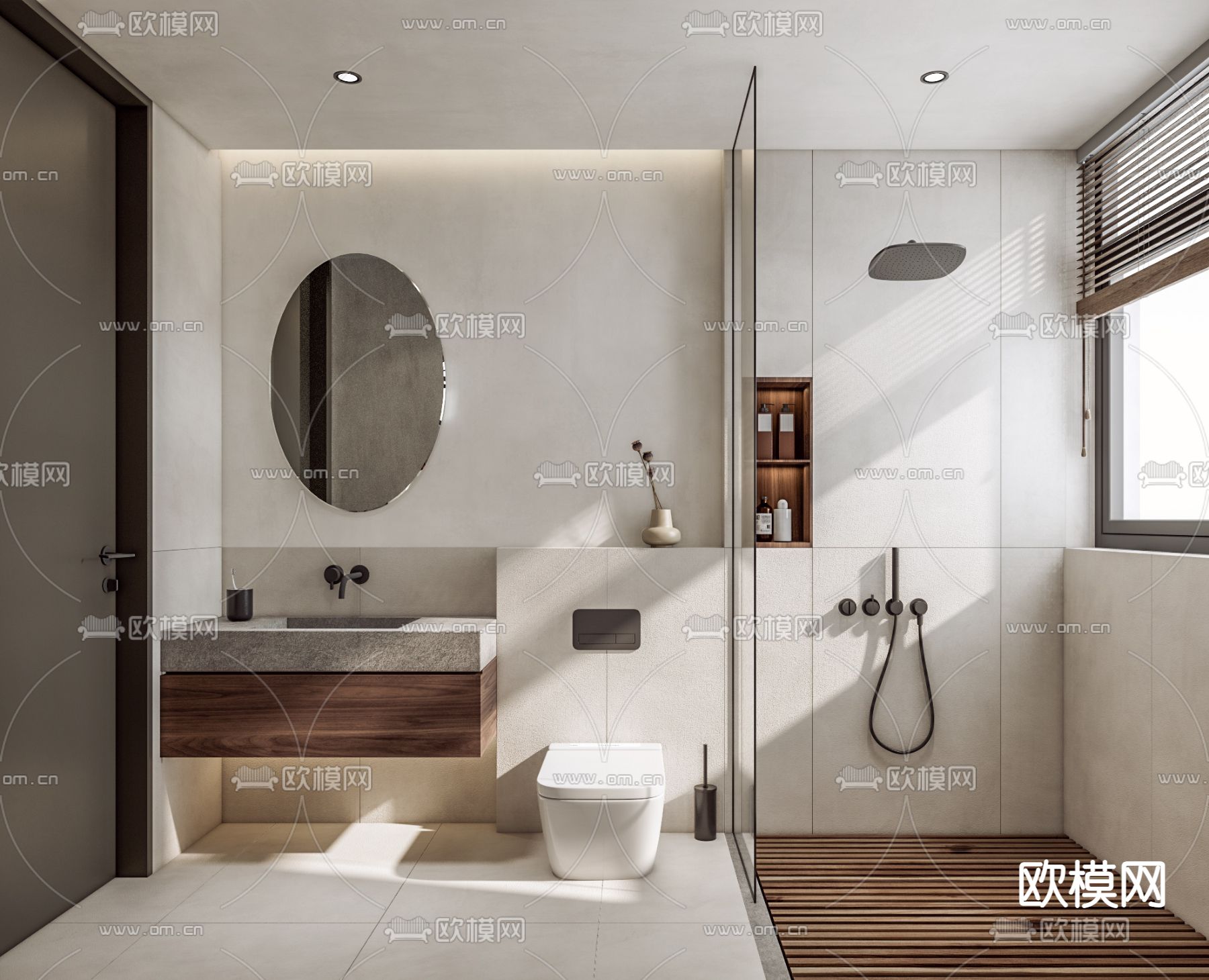 日式卫生间su模型下载（渲染图1）