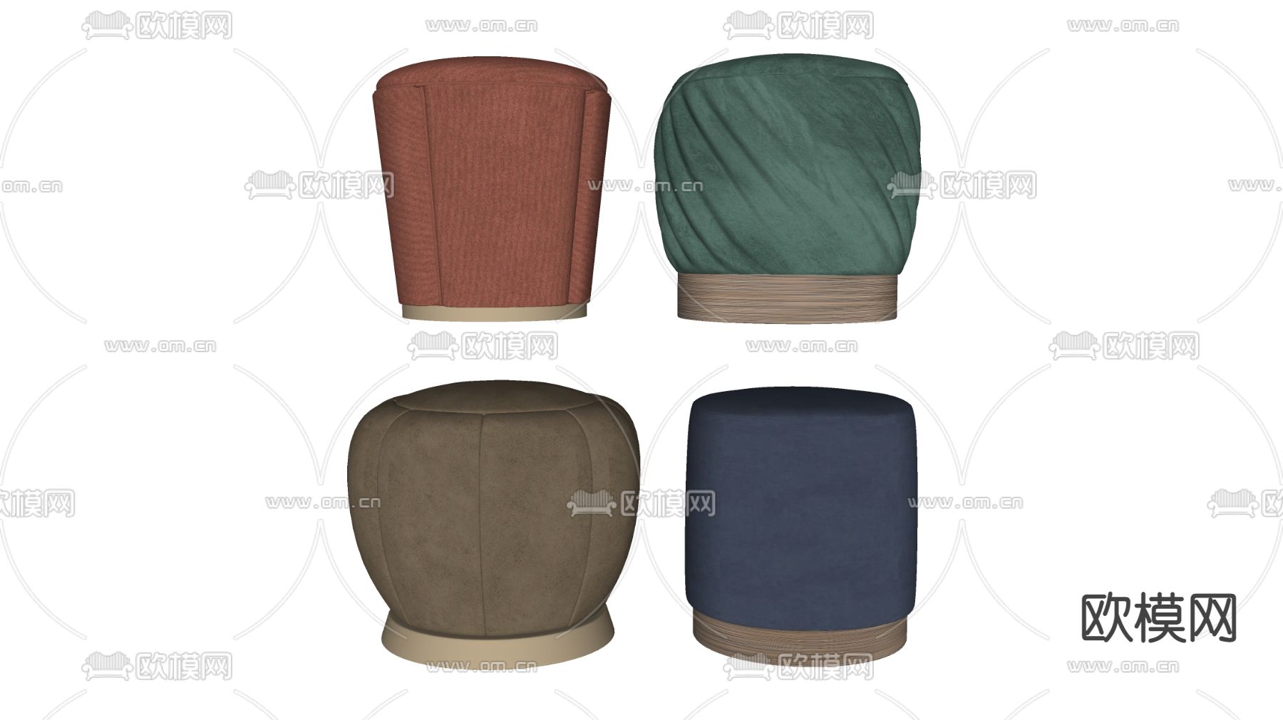 现代凳子su模型下载（渲染图2）