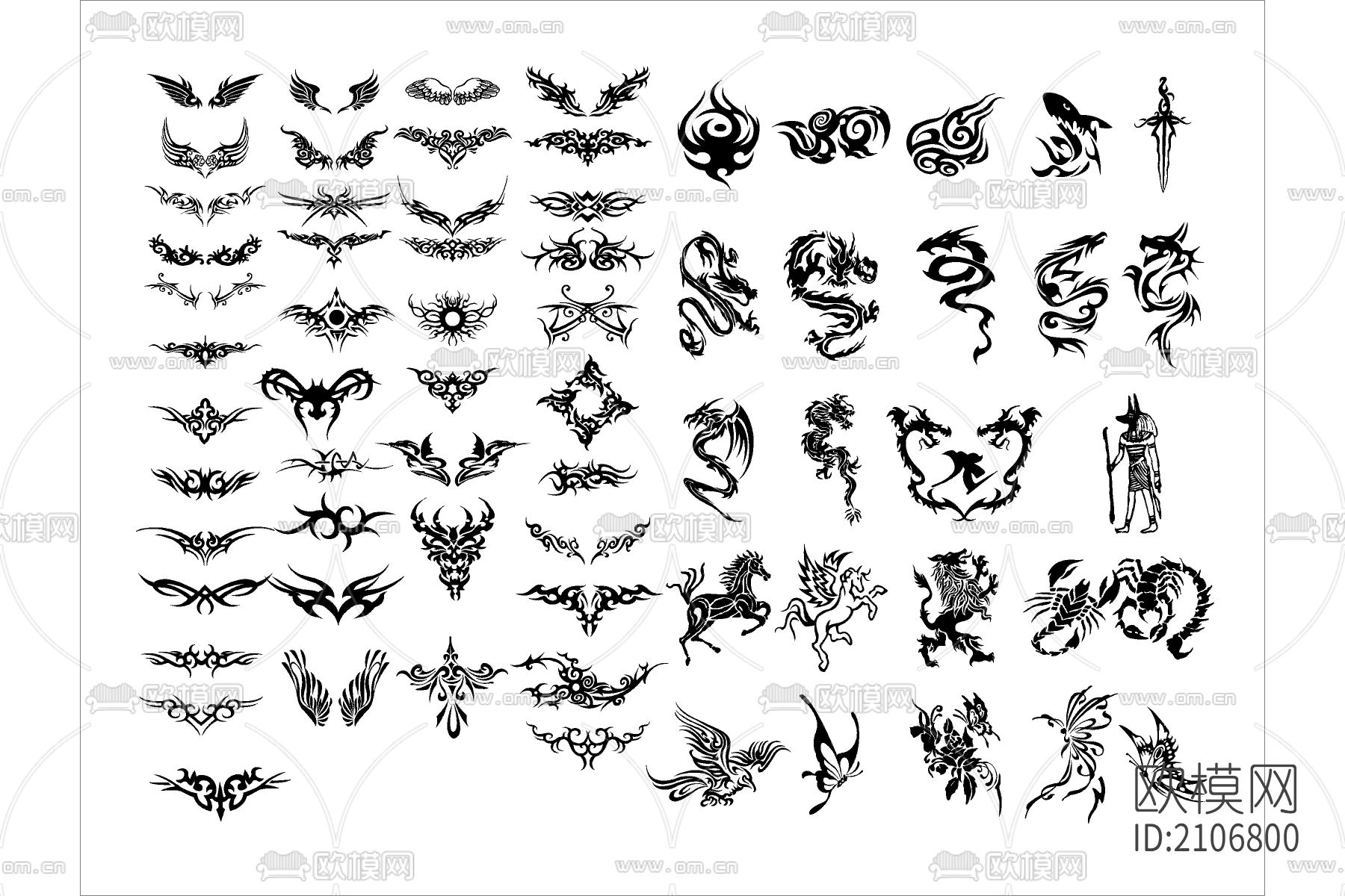 欧式花纹装饰cad图库下载（渲染图2）