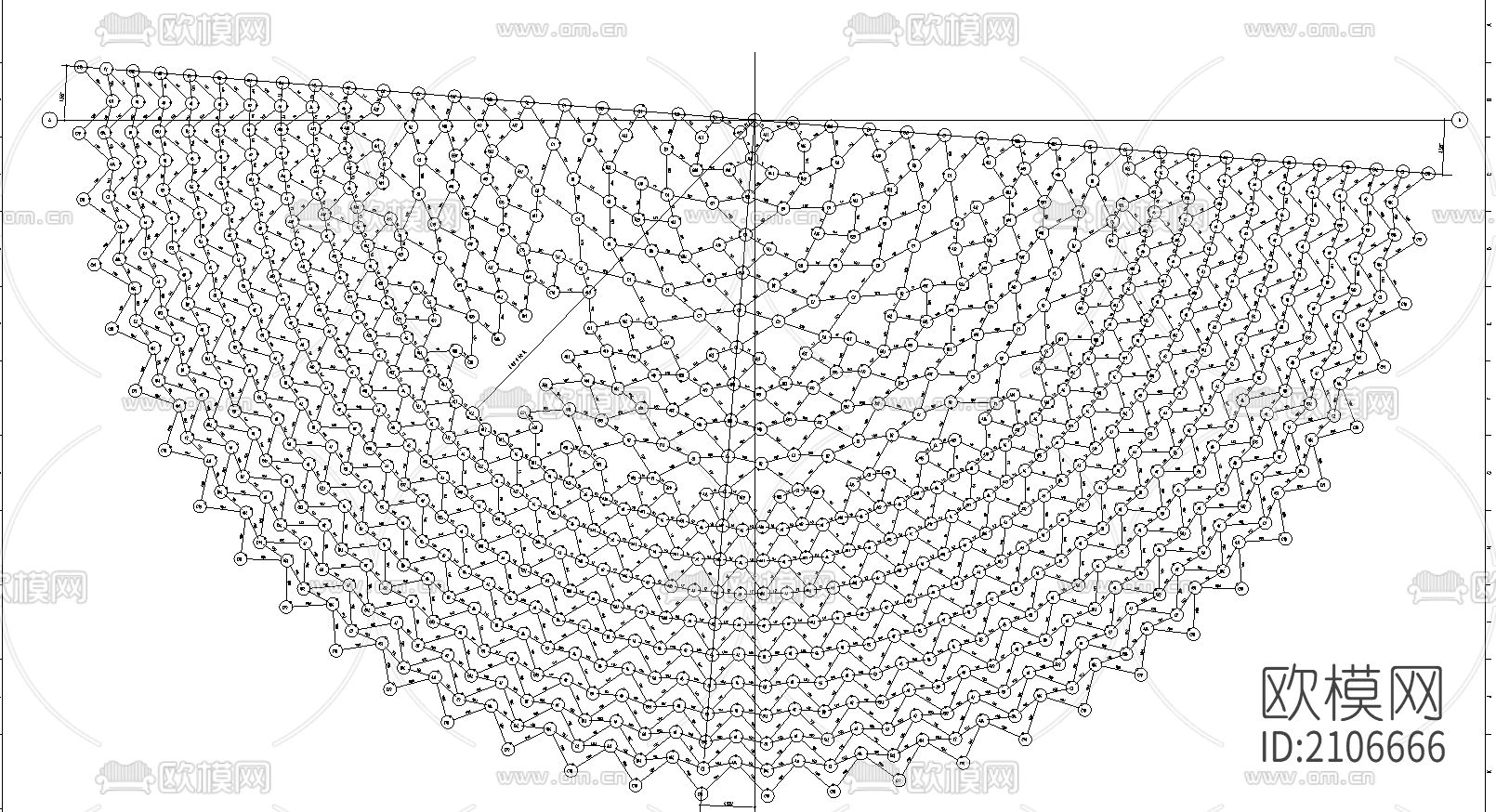 大跨度球壳网架节点大样下载（渲染图5）