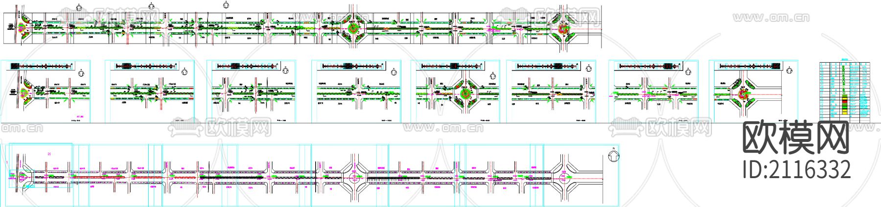 道路景观cad施工图下载