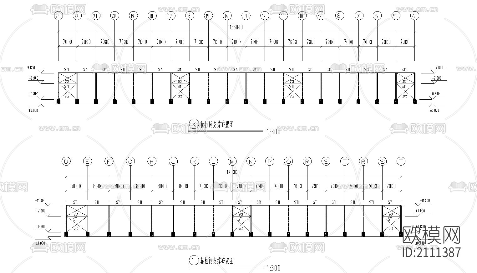 钢结构cad图纸下载（渲染图2）