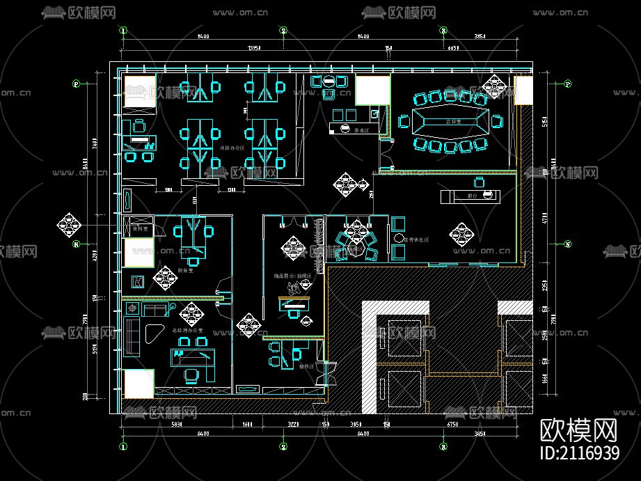 办公室cad施工图-免费3dmax模型库-欧模网