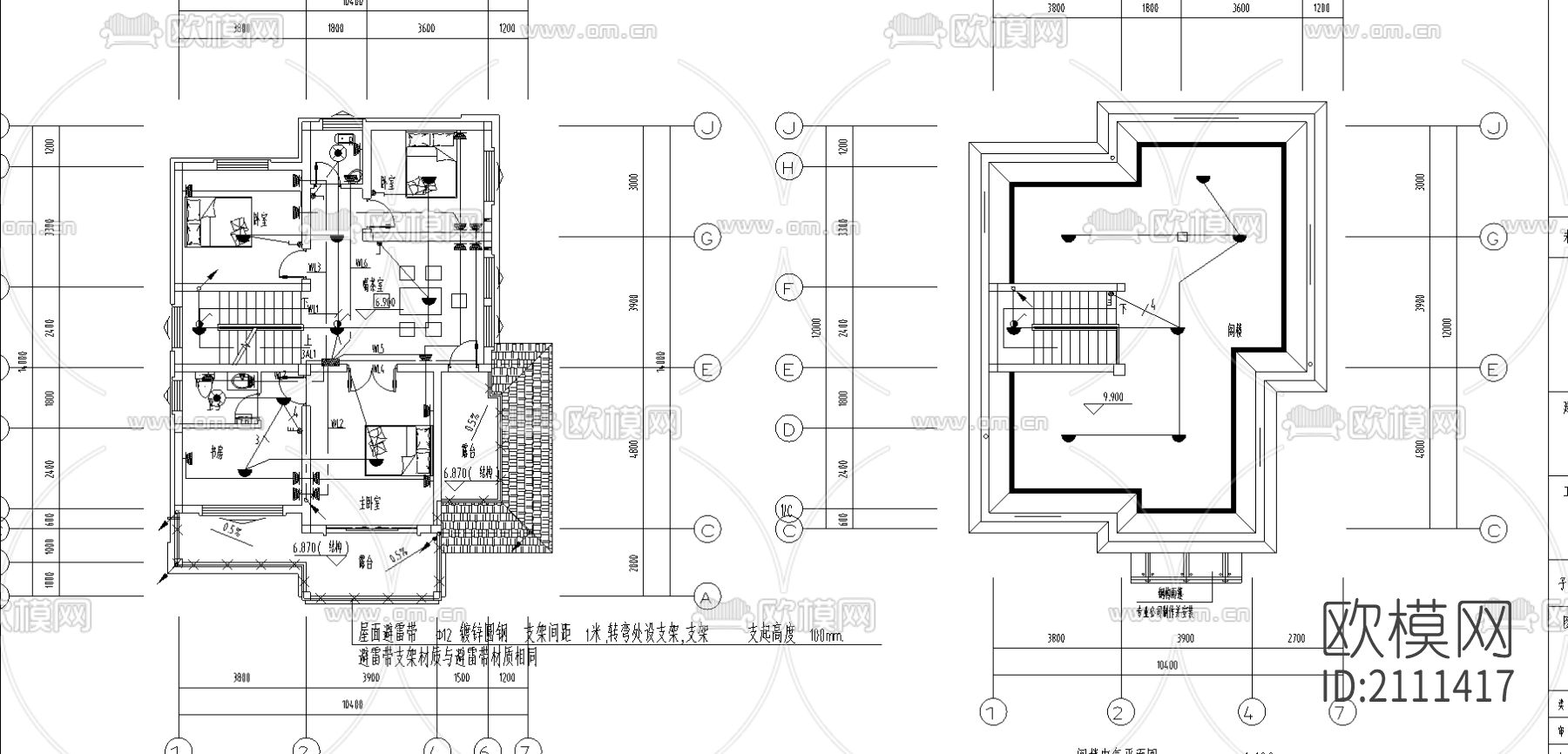 农居电气cad图纸下载（渲染图1）