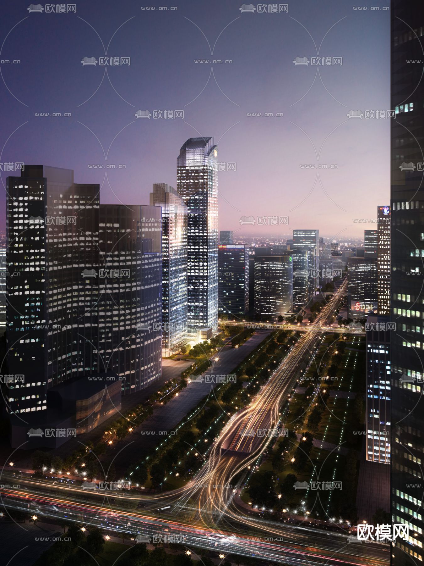 现代办公楼鸟瞰psd下载