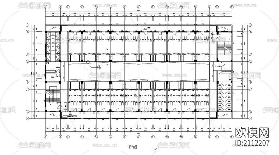 綜合樓建筑cad圖下載(渲染圖4)
