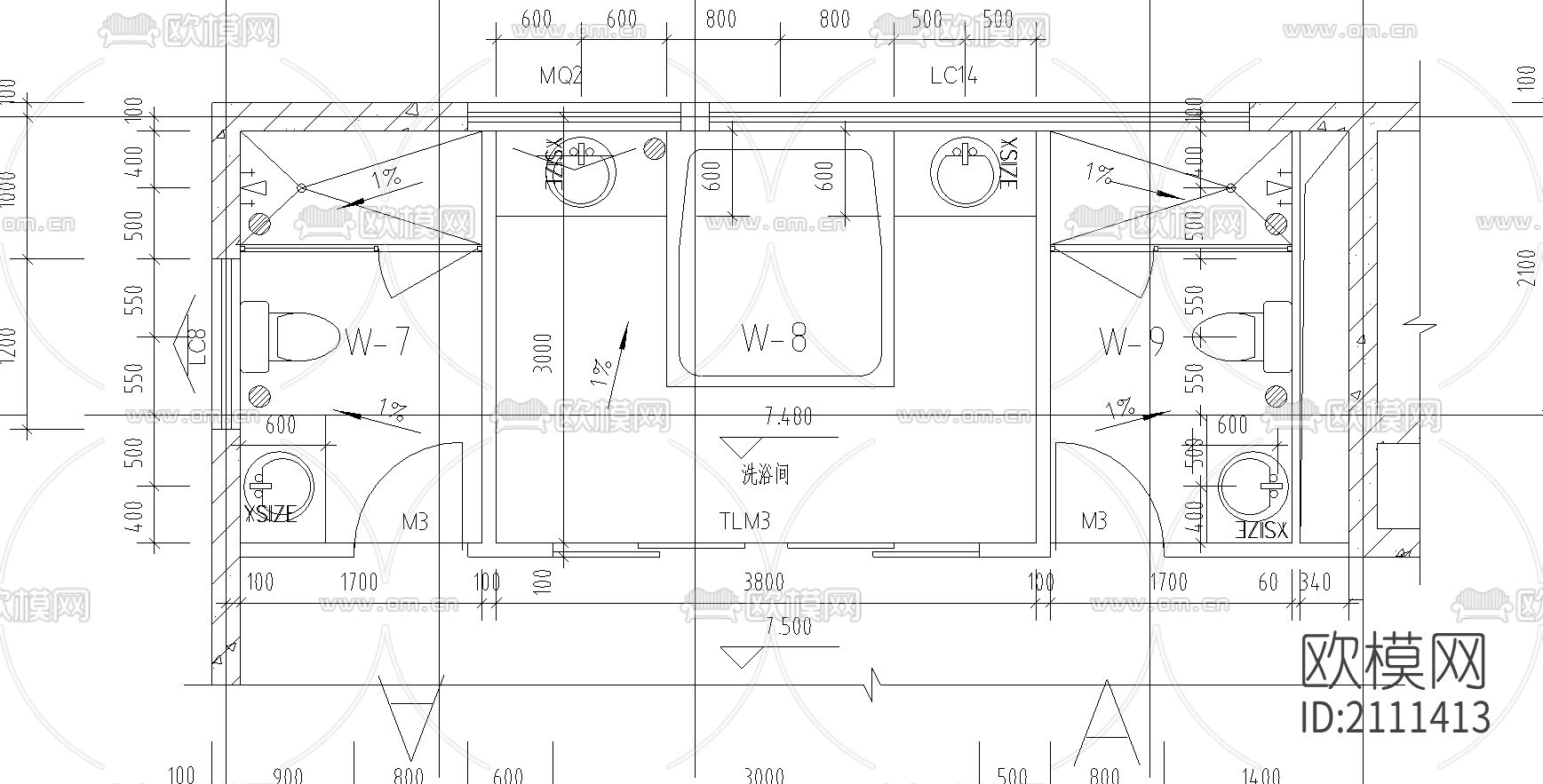 卫生间大样图下载（渲染图2）