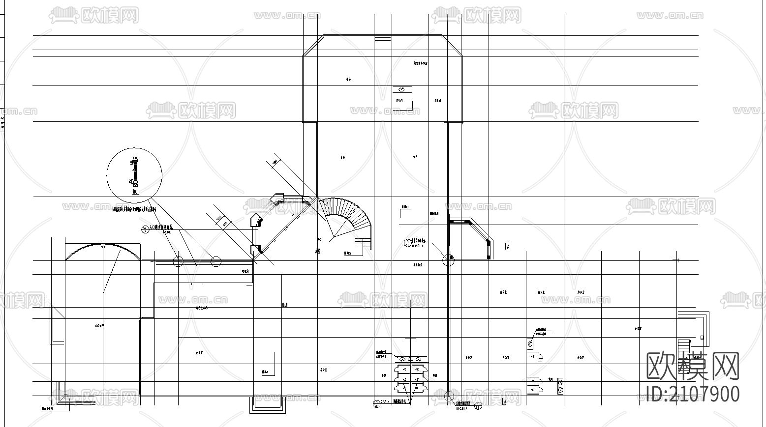 小渡假村宾馆cad施工图下载（渲染图2）