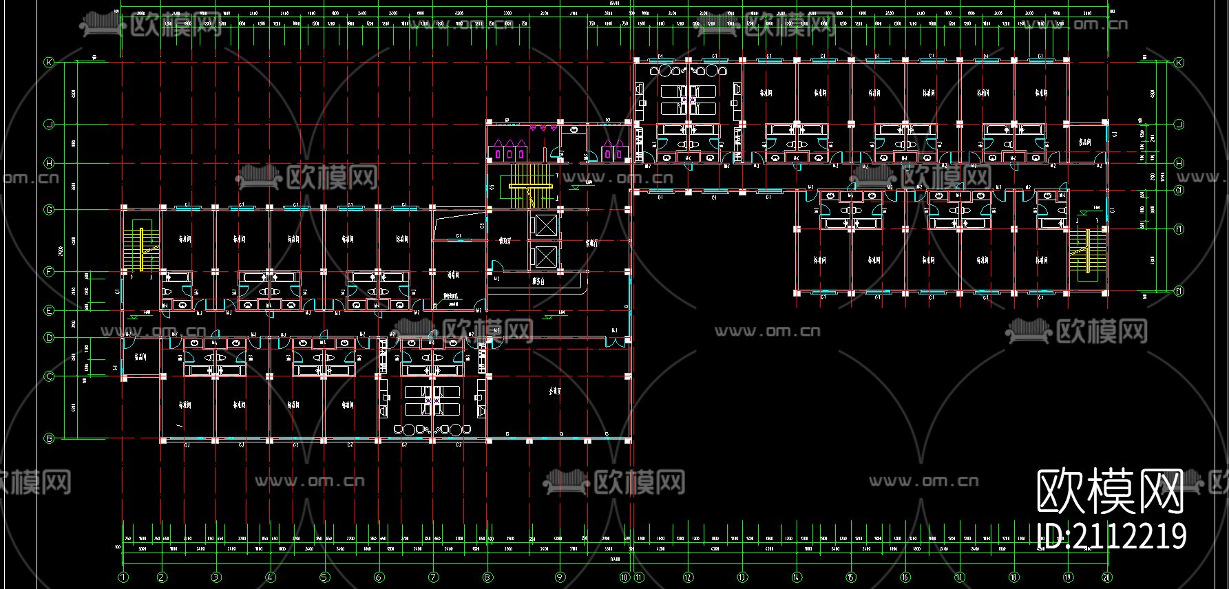 宾馆cad图纸下载（渲染图3）