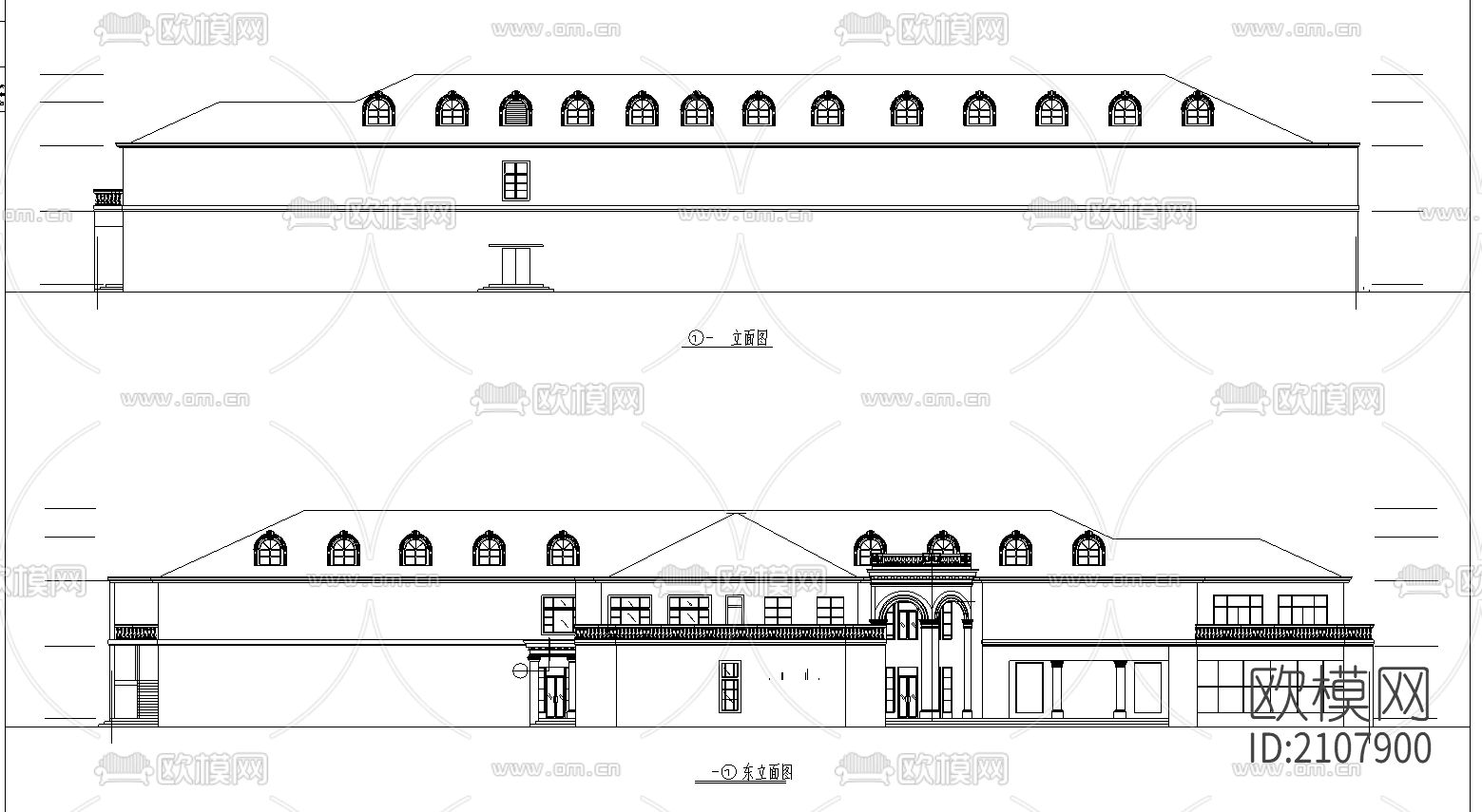 小渡假村宾馆cad施工图下载（渲染图1）