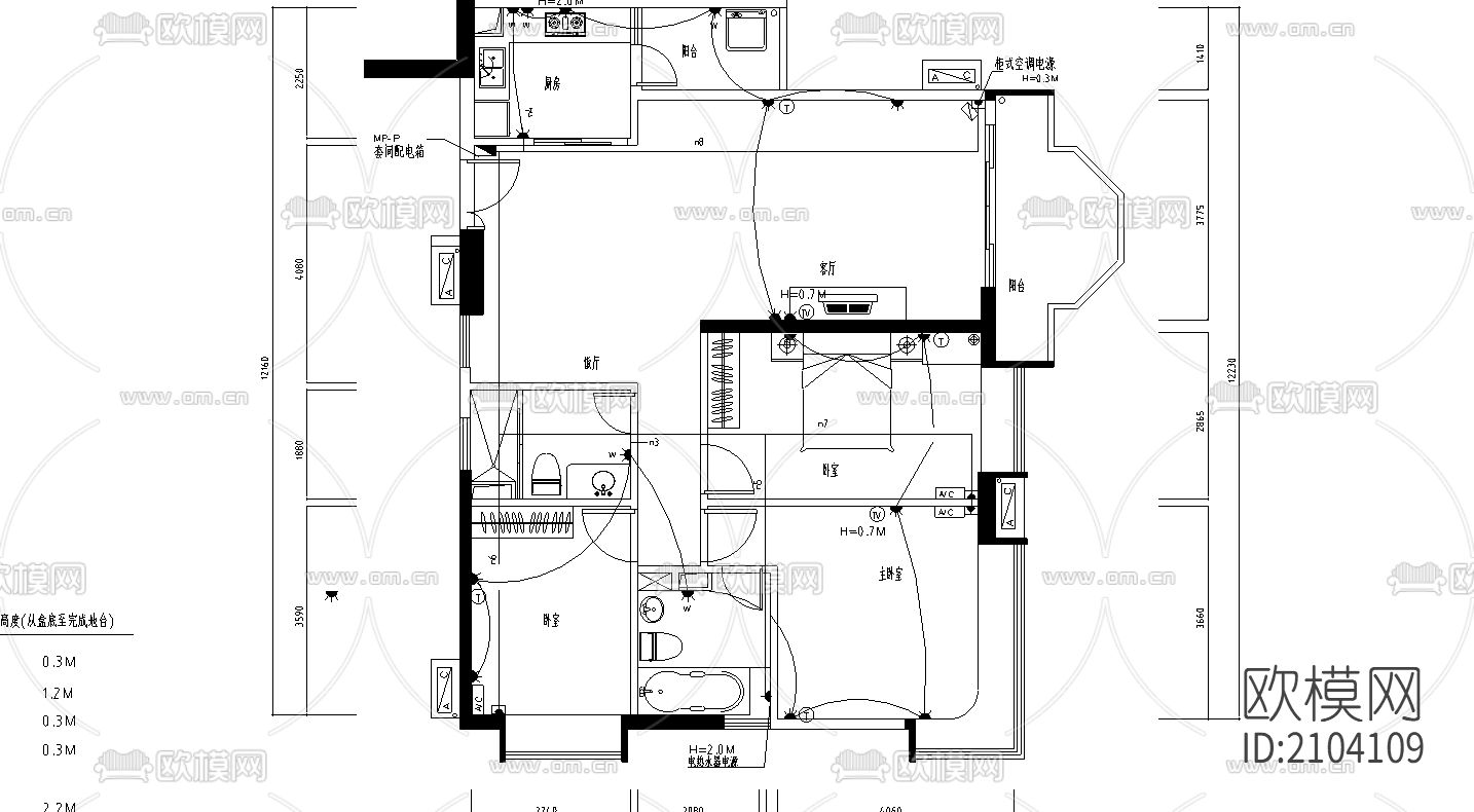 别墅cad施工图下载（渲染图1）