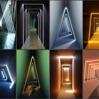  现代简约激光空间装饰画 