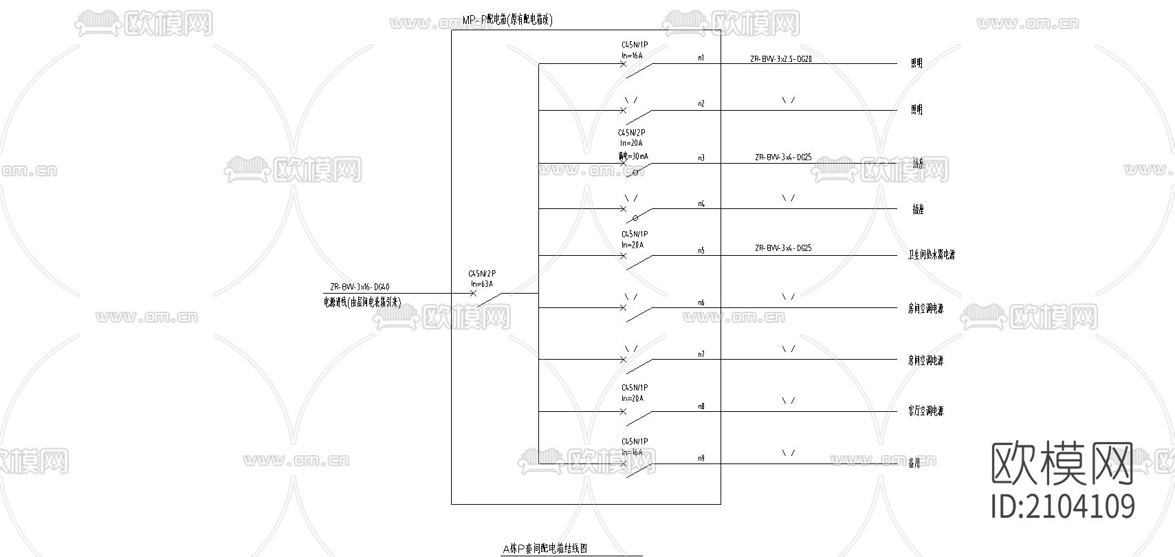 别墅cad施工图下载（渲染图2）