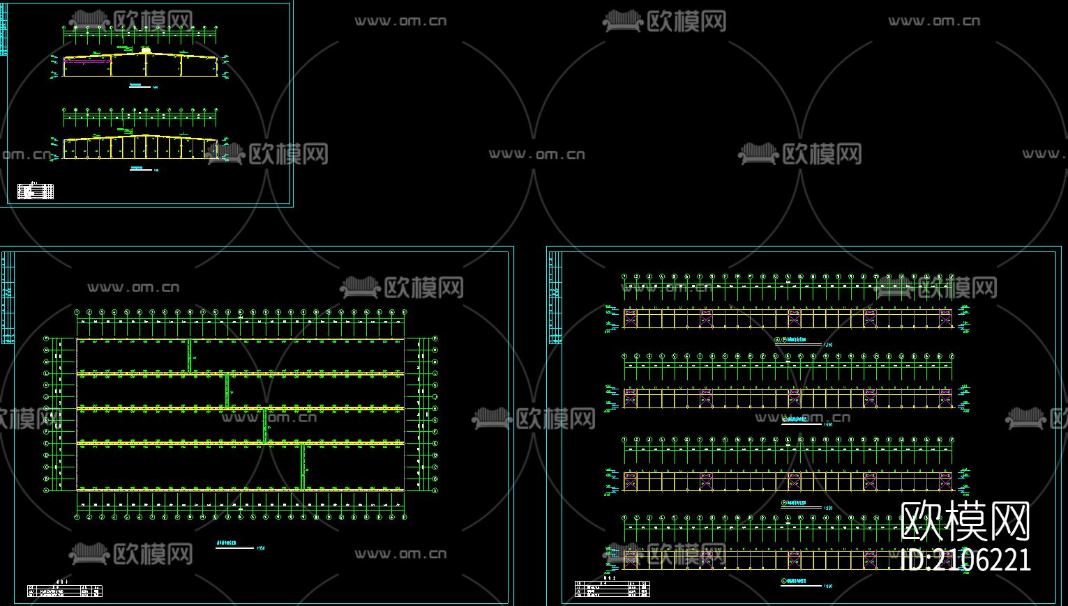 公司187×87厂房工程cad施工图下载（渲染图3）