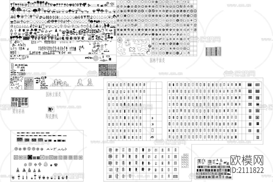 植物景观cad图库下载(渲染图1)