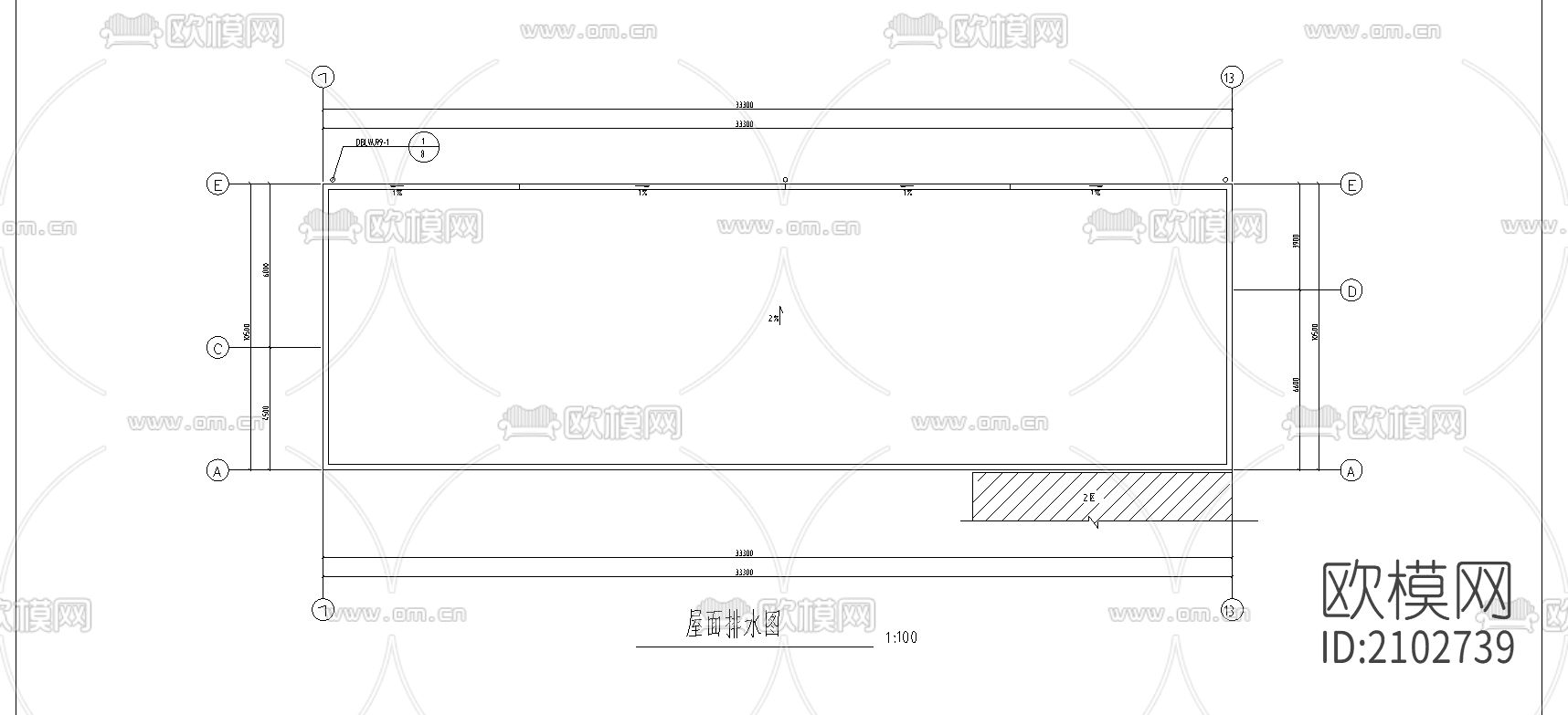 监狱综合办公楼框架结构建筑cad施工图下载（渲染图5）