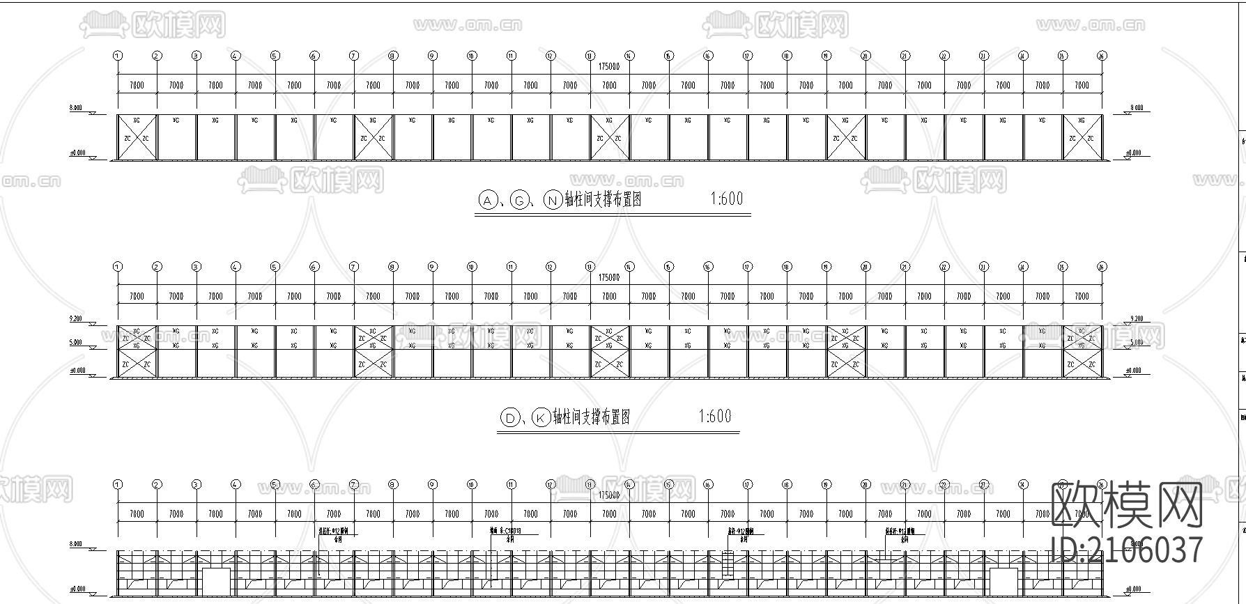 175米x96米工程cad施工图下载（渲染图3）