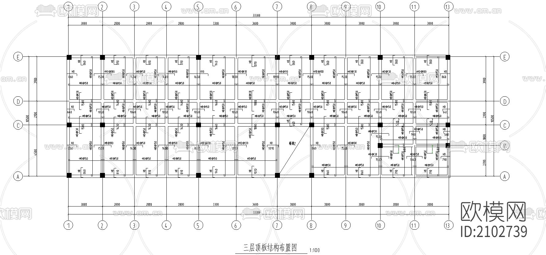 监狱综合办公楼框架结构建筑cad施工图下载（渲染图6）