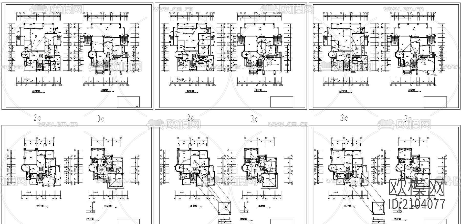 别墅cad施工图下载（渲染图1）