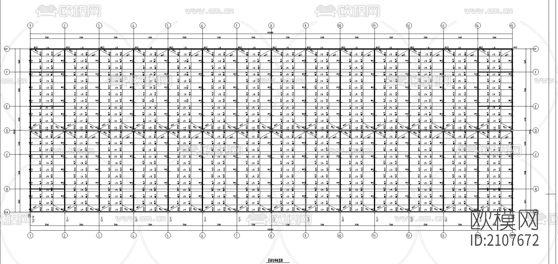 某公司仓库钢结构cad施工图下载（渲染图5）