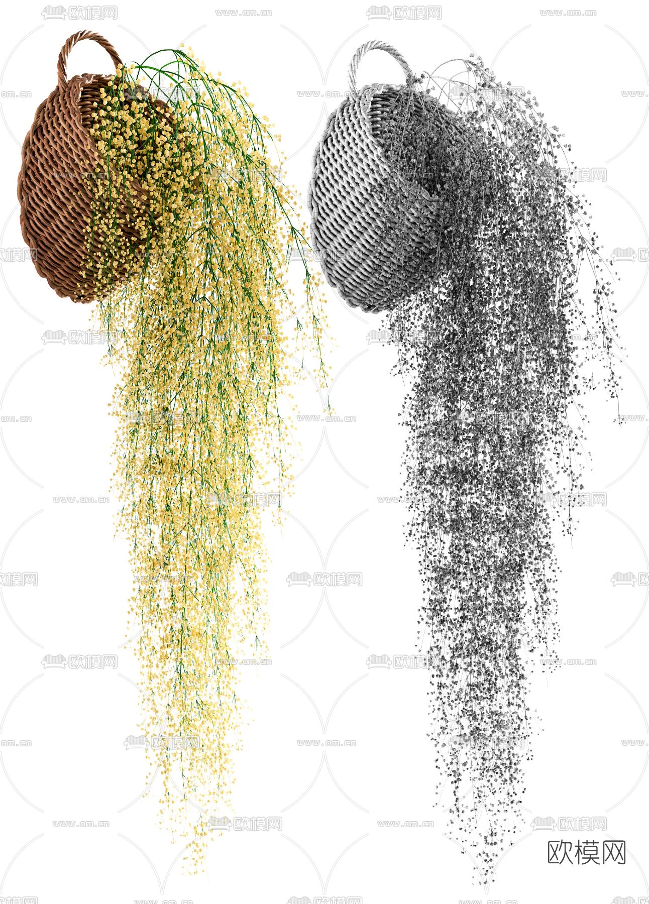 东南亚编织满天星盆栽3d模型下载（渲染图4）