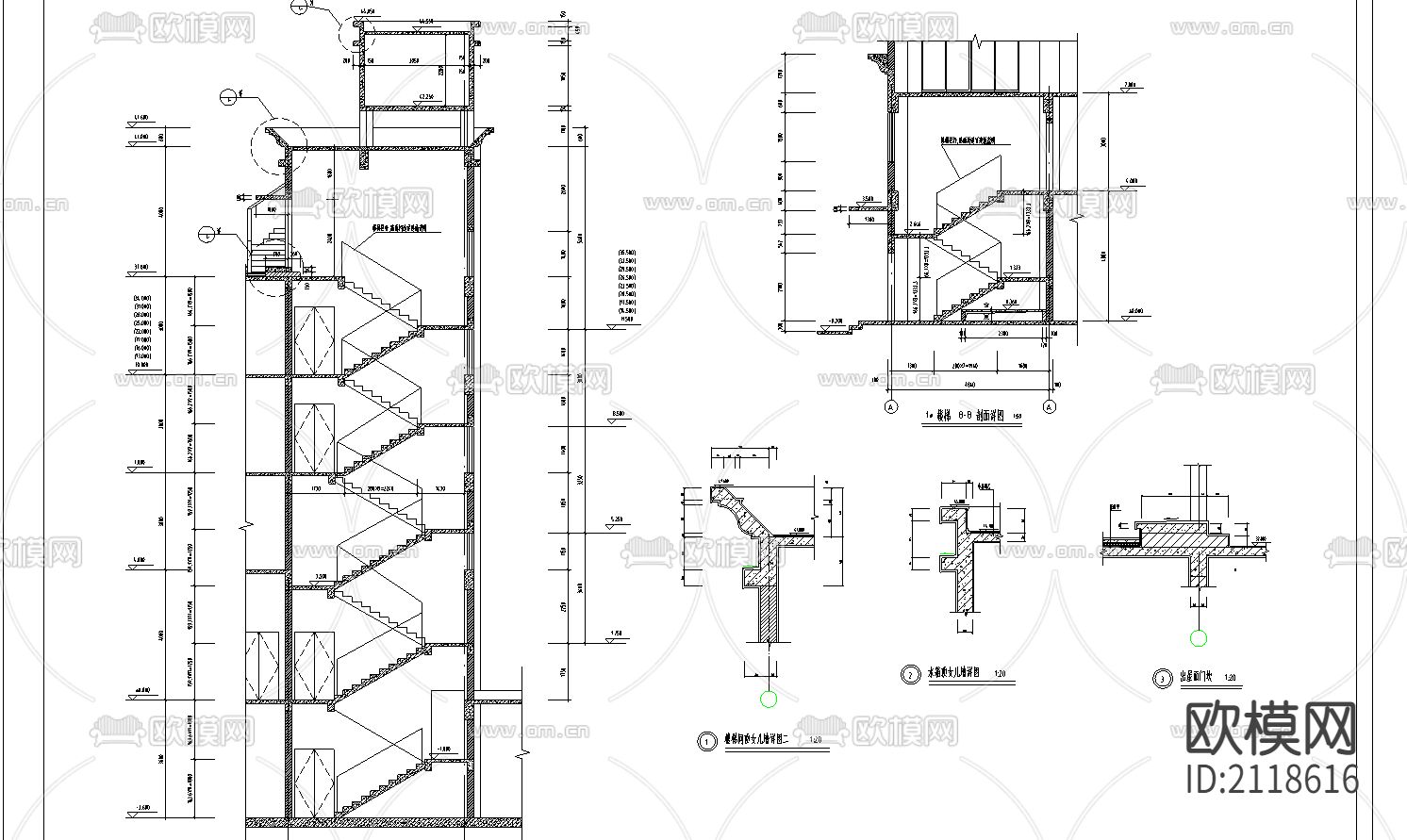 高层商住楼cad施工图下载（渲染图2）