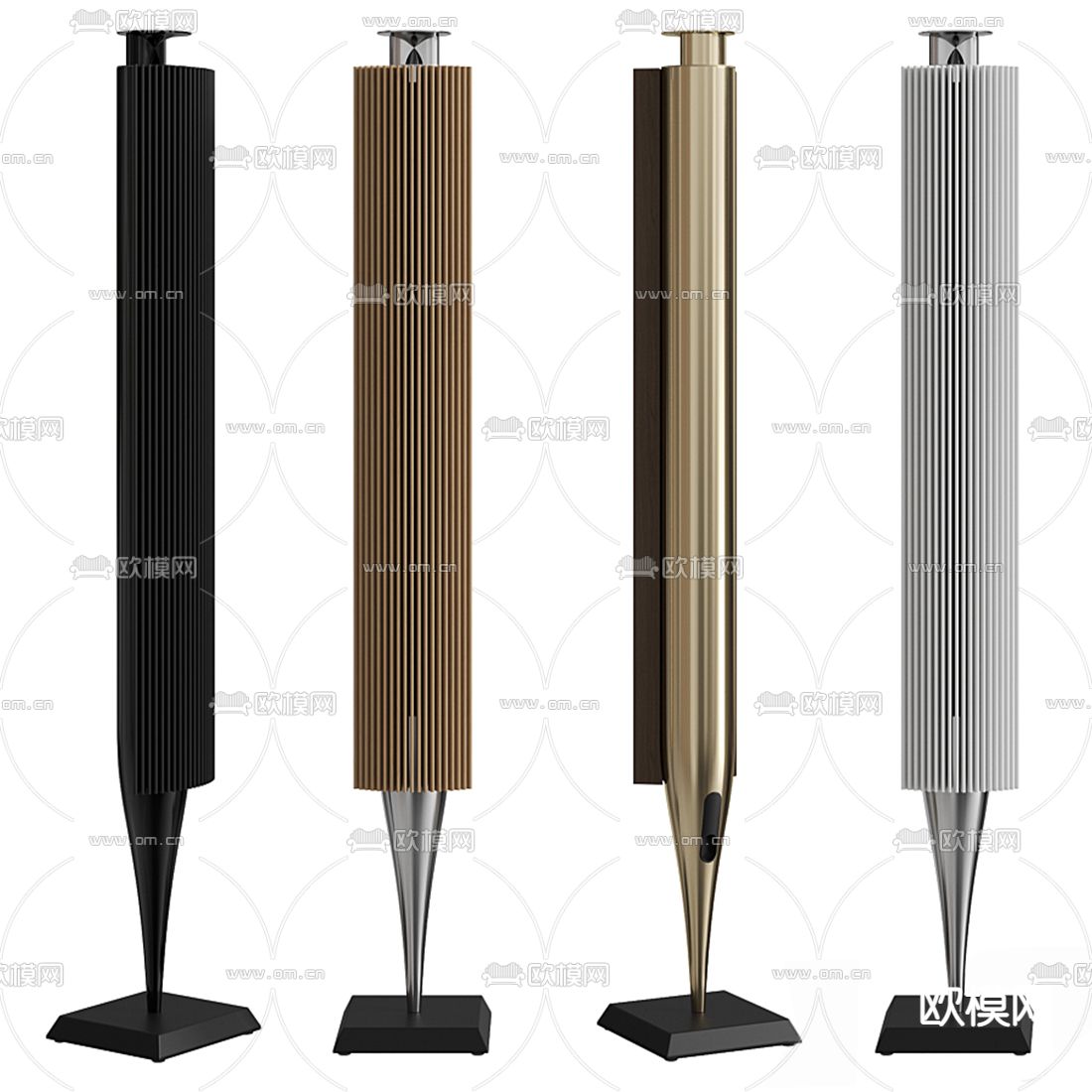 金属立式音响3d模型下载（渲染图3）