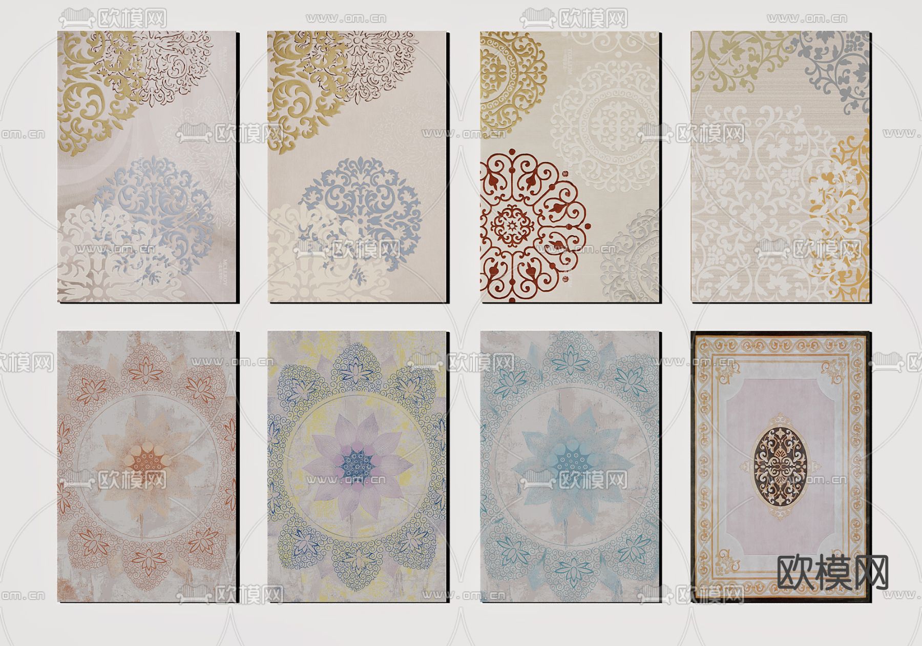 欧式花纹地毯3d模型下载